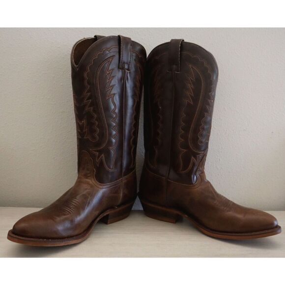 Nocona NB5551 Men's Sz 10EE Jackpot Brown Medium Toe Leather Western Boots $200 - Picture 1 of 7
